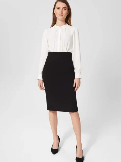 Clearance Hobbs Bella Dress Ivory Black