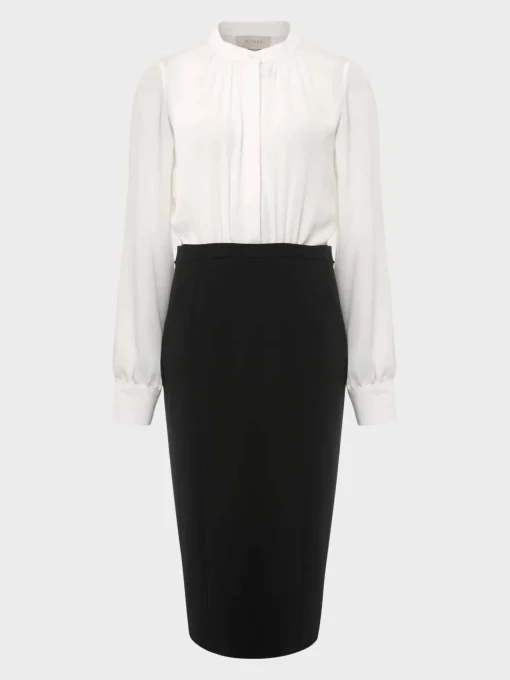 Clearance Hobbs Bella Dress Ivory Black