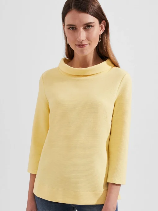 New Hobbs Betsy Textured Top With Cotton Yellow