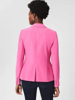 Cheap Hobbs Blake Silk Linen Jacket Deep Fuchsia