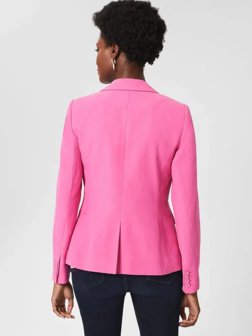 Cheap Hobbs Blake Silk Linen Jacket Deep Fuchsia