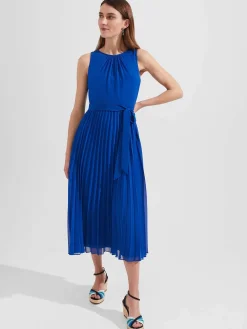 Flash Sale Hobbs Blythe Pleated Midi Dress Lapis Blue