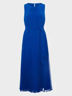 Flash Sale Hobbs Blythe Pleated Midi Dress Lapis Blue