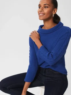 Outlet Hobbs Camilla Cotton Jumper Cobalt Blue