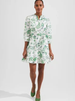 Cheap Hobbs Camilla Dress White Green
