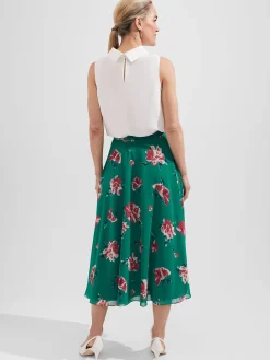 Flash Sale Hobbs Carly Floral A Line Skirt Green Multi
