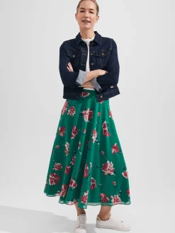 Flash Sale Hobbs Carly Floral A Line Skirt Green Multi