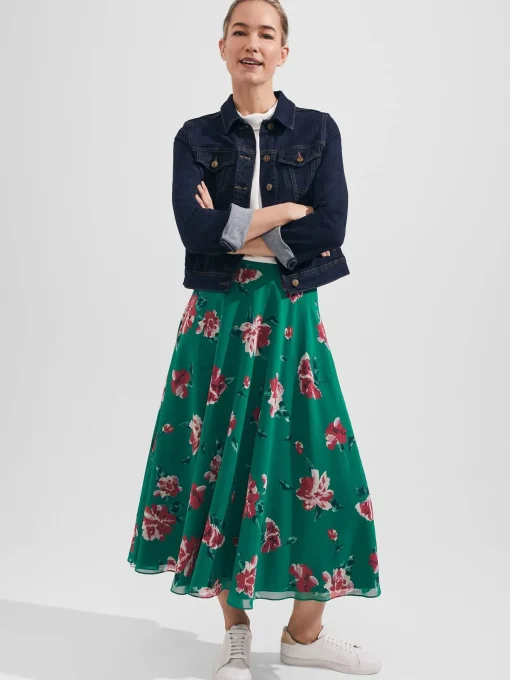 Flash Sale Hobbs Carly Floral A Line Skirt Green Multi