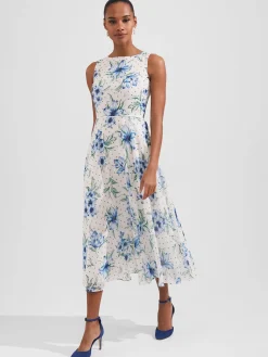 Cheap Hobbs Carly Floral Midi Dress Ivory Multi