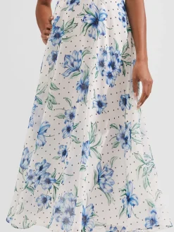 Cheap Hobbs Carly Floral Midi Dress Ivory Multi