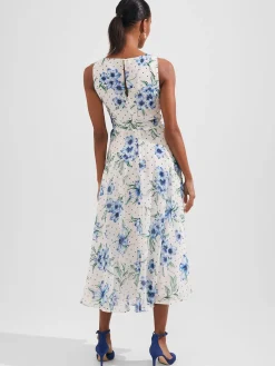 Cheap Hobbs Carly Floral Midi Dress Ivory Multi