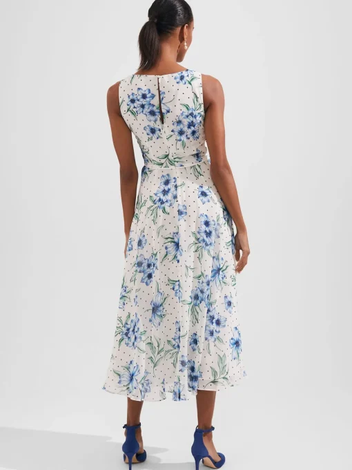 Cheap Hobbs Carly Floral Midi Dress Ivory Multi