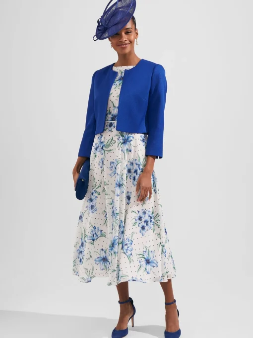 Cheap Hobbs Carly Floral Midi Dress Ivory Multi