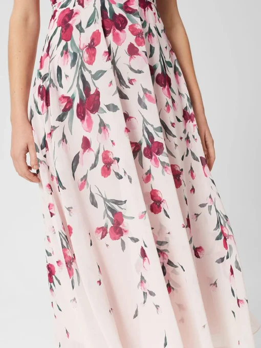 Discount Hobbs Carly Floral Midi Dress Pink Multi