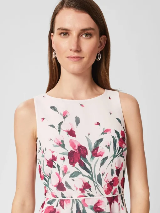Discount Hobbs Carly Floral Midi Dress Pink Multi