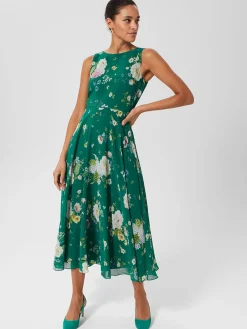 Shop Hobbs Carly Floral Midi Dress Green Multi