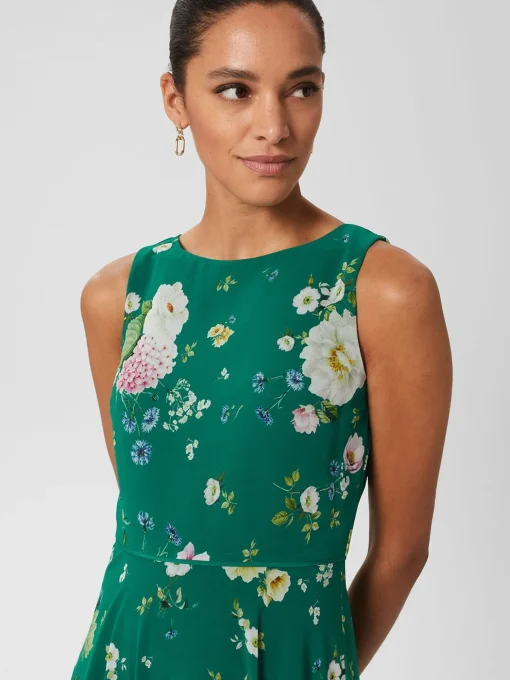 Shop Hobbs Carly Floral Midi Dress Green Multi