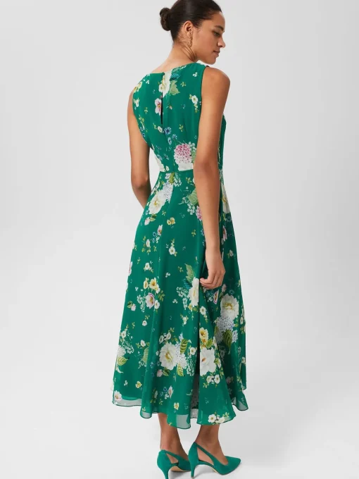 Shop Hobbs Carly Floral Midi Dress Green Multi