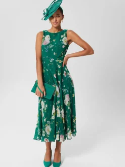 Shop Hobbs Carly Floral Midi Dress Green Multi