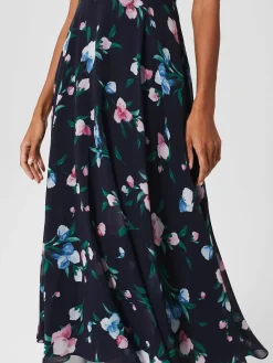 Best Hobbs Carly Floral Midi Dress Navy Multi