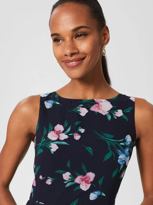 Best Hobbs Carly Floral Midi Dress Navy Multi