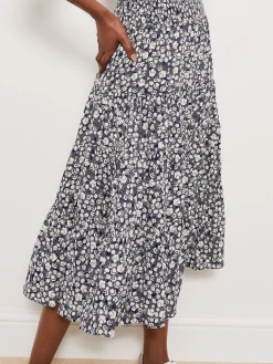 Shop Hobbs Cavendish Skirt Navy Buttrcream
