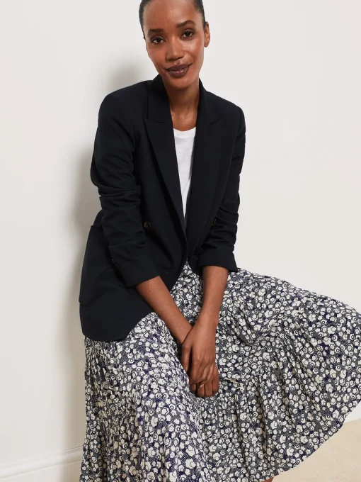 Shop Hobbs Cavendish Skirt Navy Buttrcream