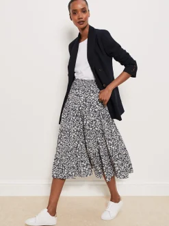 Shop Hobbs Cavendish Skirt Navy Buttrcream