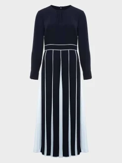 Best Hobbs Cecilia Fit And Flare Dress Navy Pale Blue