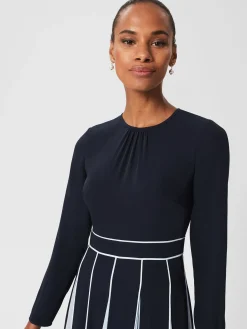 Best Hobbs Cecilia Fit And Flare Dress Navy Pale Blue
