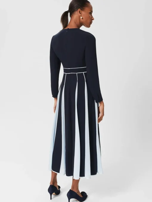 Best Hobbs Cecilia Fit And Flare Dress Navy Pale Blue