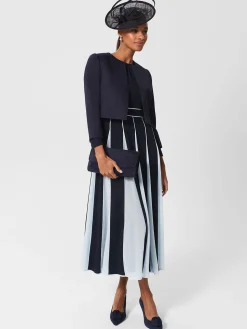 Best Hobbs Cecilia Fit And Flare Dress Navy Pale Blue