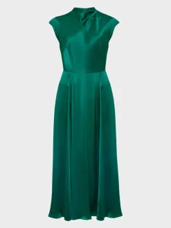 Shop Hobbs Charlize Silk Dress Meadow Green