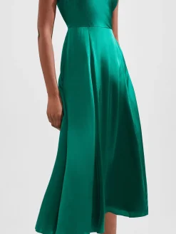 Shop Hobbs Charlize Silk Dress Meadow Green
