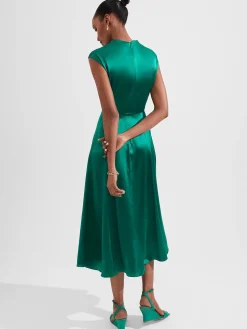 Shop Hobbs Charlize Silk Dress Meadow Green