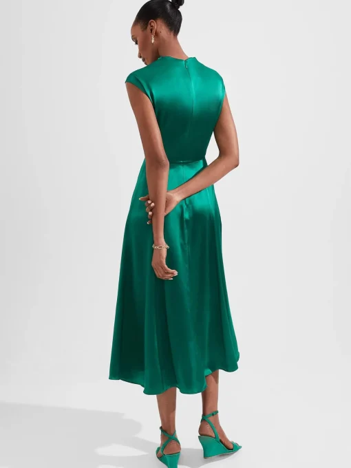 Shop Hobbs Charlize Silk Dress Meadow Green