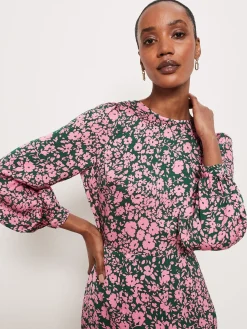 Sale Hobbs Charlton Dress Green Pink