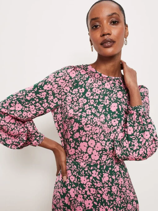 Sale Hobbs Charlton Dress Green Pink