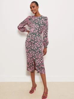 Sale Hobbs Charlton Dress Green Pink