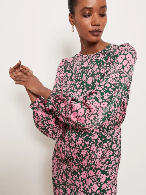 Sale Hobbs Charlton Dress Green Pink