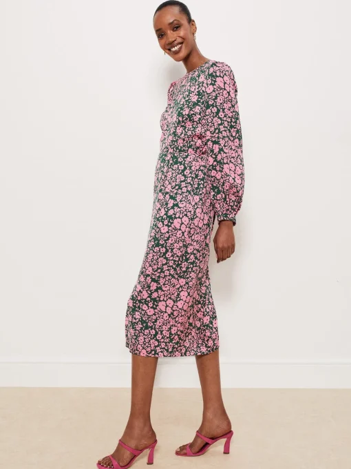Sale Hobbs Charlton Dress Green Pink
