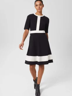 Best Sale Hobbs Christine Ponte Dress Navy Ivory