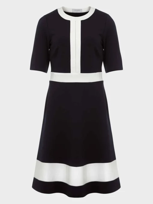 Best Sale Hobbs Christine Ponte Dress Navy Ivory