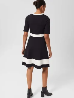 Best Sale Hobbs Christine Ponte Dress Navy Ivory