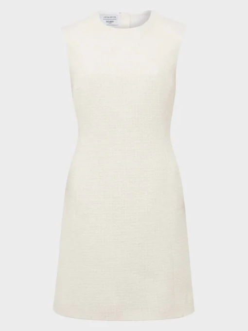 Best Sale Hobbs Clarence Tweed Dress Cream