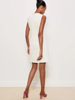 Best Sale Hobbs Clarence Tweed Dress Cream