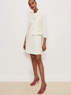 Best Sale Hobbs Clarence Tweed Dress Cream
