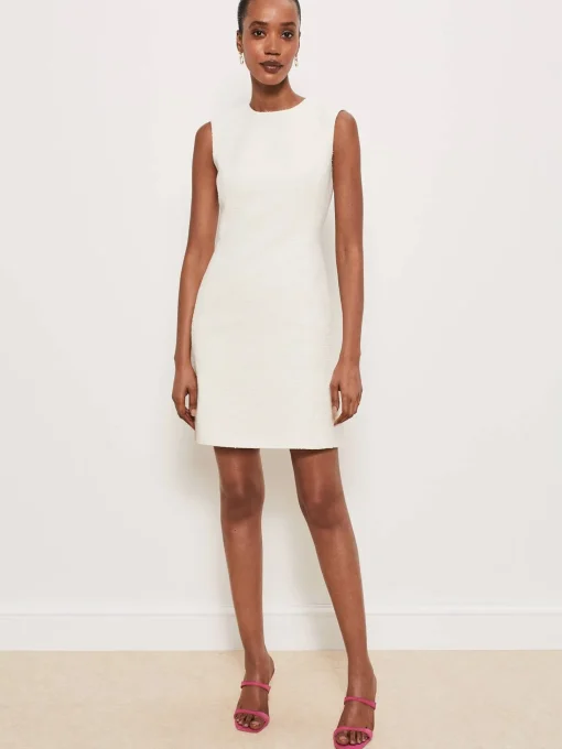 Best Sale Hobbs Clarence Tweed Dress Cream
