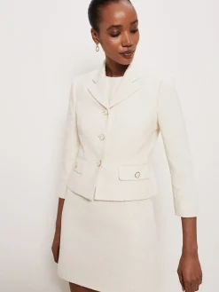 Flash Sale Hobbs Clarence Tweed Jacket Cream
