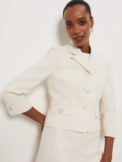 Flash Sale Hobbs Clarence Tweed Jacket Cream